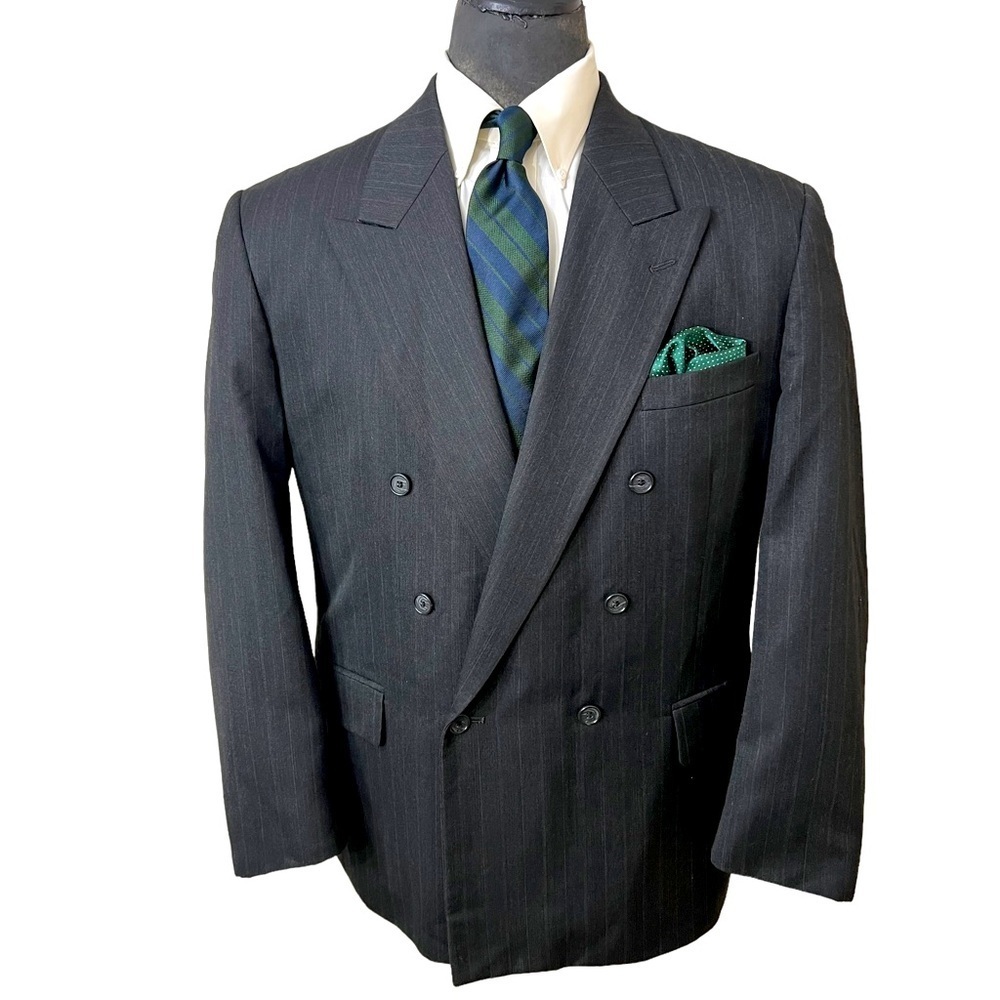 JEFFREY BANKS MENS DUBBLE BREASTED BLAZER WOOL BLEND, SIZE 42R AMAZING☑️